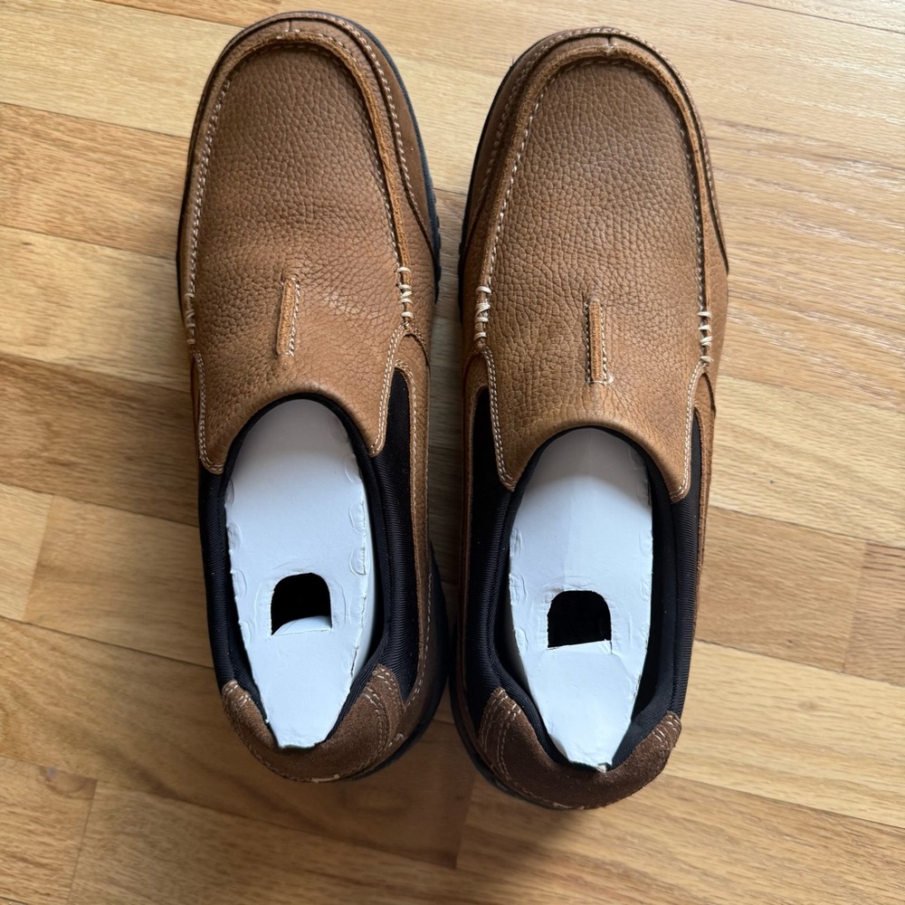 NWT Nunn Bush Portage Brown Leather Slip-On Casual Shoes, Comfort Gel, 9.5 Wide - Picture 2 of 16